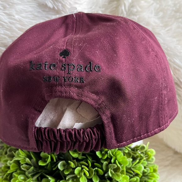 Kate spade burgundy baseball cap with elastic back nwt retail $68 - Picture 3 of 7